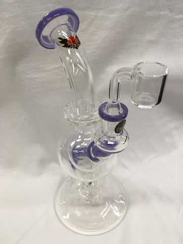 Red Eye Glass 9" Tall Stratus Dual Ball Concentrate Rig w/ UFO Perc
