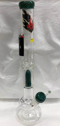 20" Striped Top Bubble Base Bong w/ Splash Guard & Lighter Magnet