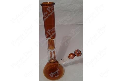17.5" Tall Straight Tube w/ Tree Perculator and Splash Guard and Ice Catcher and Glass on Glass Bowl