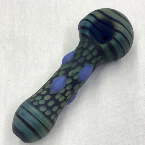 Red Eye Glass 4.5" Frosted Dots Hand Pipe w/ 24k Gold Accents