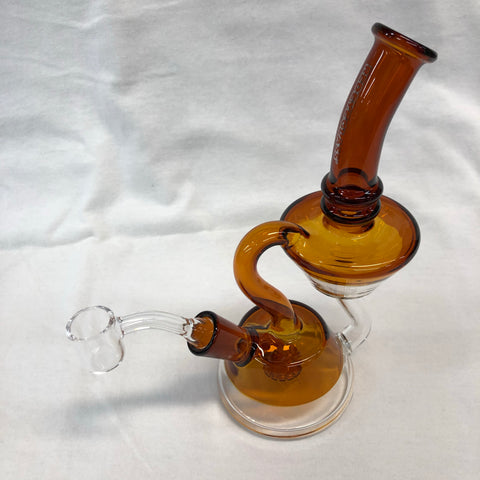 Red Eye Glass 7.5" Tall Waterton Recycler w/ Showerhead Perc