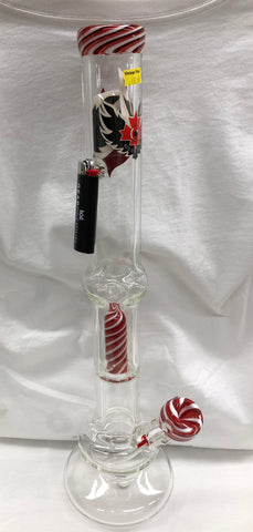 20" Striped Top Bubble Base Bong w/ Splash Guard & Lighter Magnet