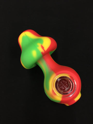 LIT Silicone Mushroom Hand Pipe with Glass Bowl