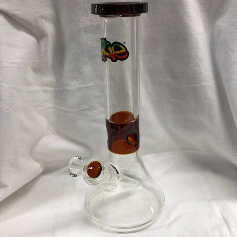 Irie 13" Tall 7mm Thick Beaker Tube w/ Colour Accents