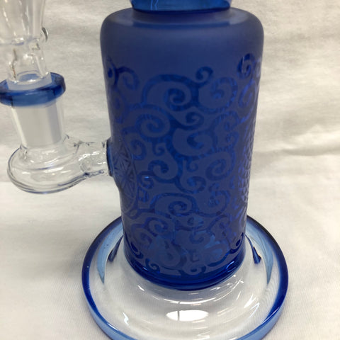 Irie 10" Tall Frosted Pattern Bubbler With Showerhead Perc