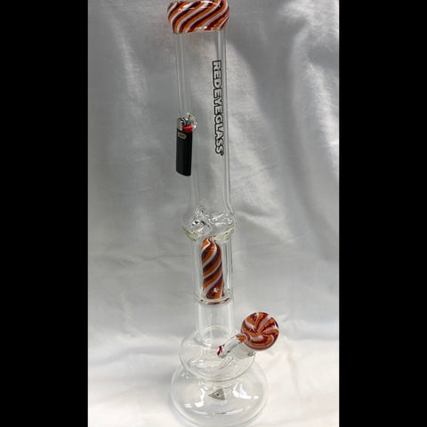 Red Eye Glass 20" Tall 7mm Carrera Perc. Tube w/Glass Pull-Out