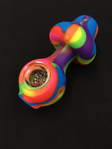 LIT Silicone Mushroom Hand Pipe with Glass Bowl