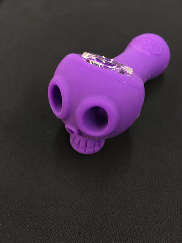 LIT Silicone Skull Hand Pipe with Glass Bowl