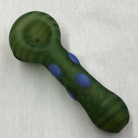 Red Eye Glass 4.5" Frosted Dots Hand Pipe w/ 24k Gold Accents