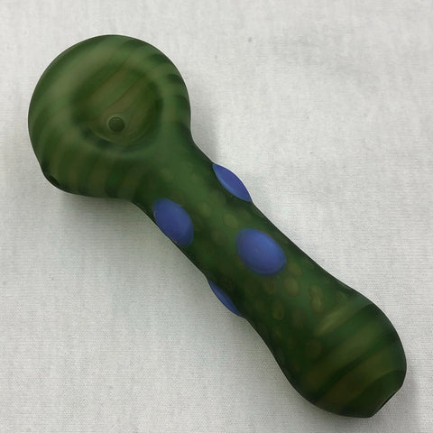 Red Eye Glass 4.5" Frosted Dots Hand Pipe w/ 24k Gold Accents