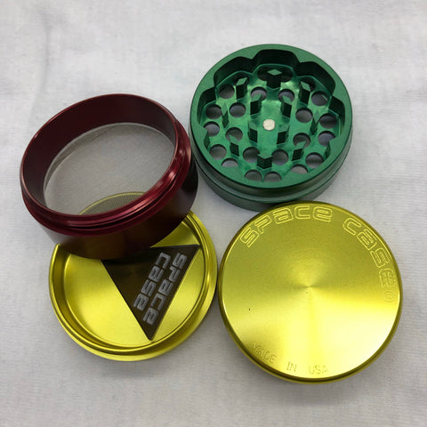 Space Case Grinder Titanium 4 Piece Small Magnetic Rasta 2" x 1.63"