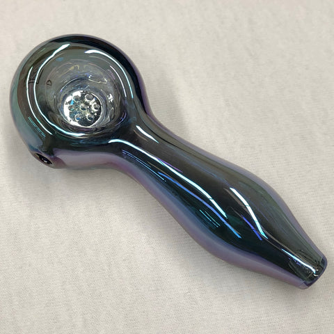 Red Eye Tek 4" Metallic Terminator Finish Spoon Hand Pipe W/ Built In Screen