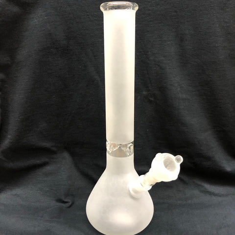 15.5" Tall Frosted Tube w/ Ice Pinch w/ Glass on Glass Bowl