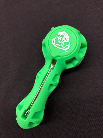 LIT Silicone Hand Pipe with Glass Bowl & SS Poker