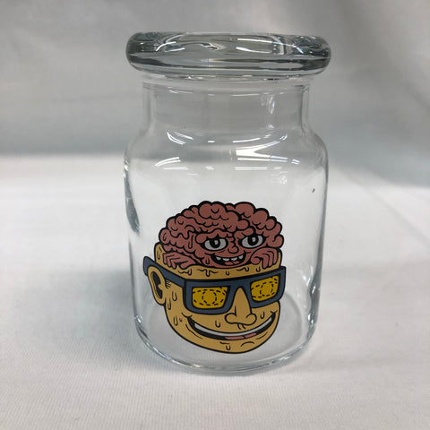 Happy Brain Glass Jar