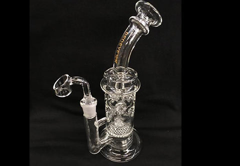 Red Eye Tek 11.5" Tall Concentrate Gauntlet Bubbler W/Honey Comb Perc & Multi-Pinch Diffuser