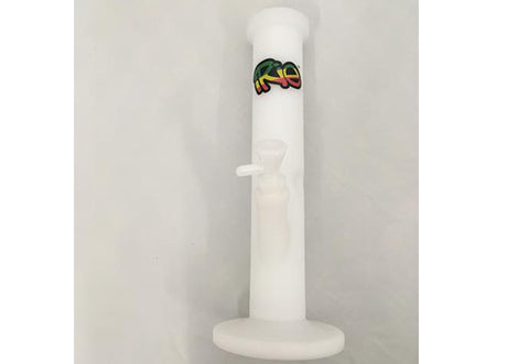 iRie 12” Tall Frosted Straight Tube Glass Bong