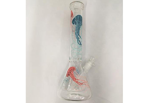 Red Eye Glass 15” Tall Jellyfish Beaker Tube