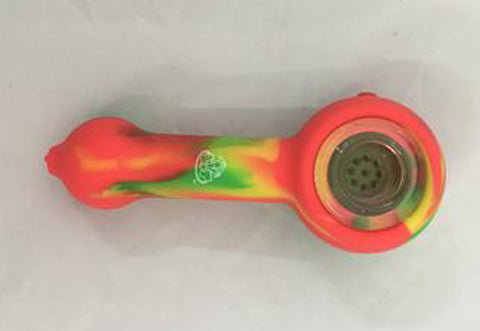 LIT Silicone Hand Pipe with Glass Bowl