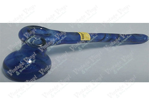 Custom Shine Clear Blue Swirled Hammer Bubbler