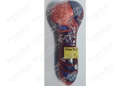 Custom Red and Blue Speckled Spoon With Red Stripes