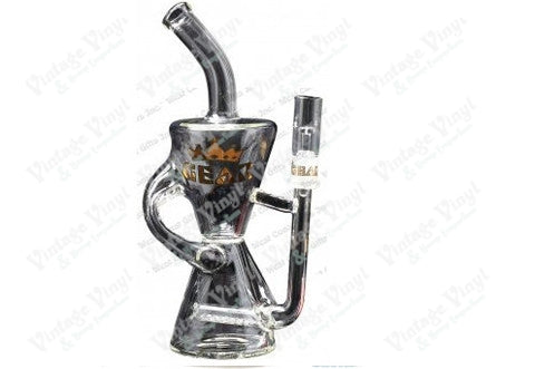 GEAR 9.5" Tall Gold Inline Perc Hourglass Concentrate Recycler