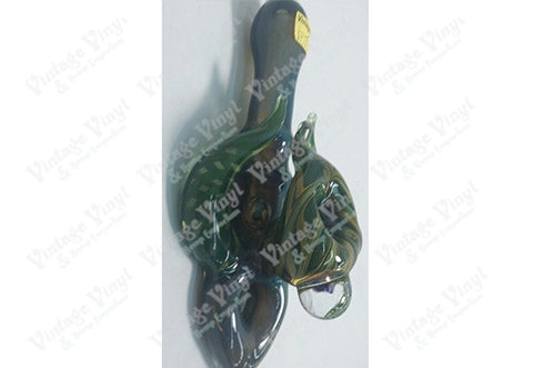Custom Clear Blue Green and Yellow Hand Pipe